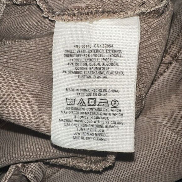 By Anthropologie Ona Skinny Leg Utility  Cropped Ankle Buttons Pants Size 30 Tan - Picture 6 of 6